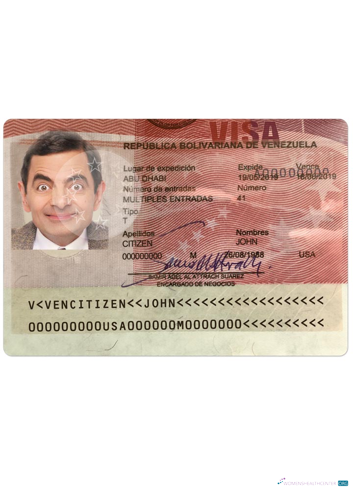 Download VENEZUELA visa Photoshop template